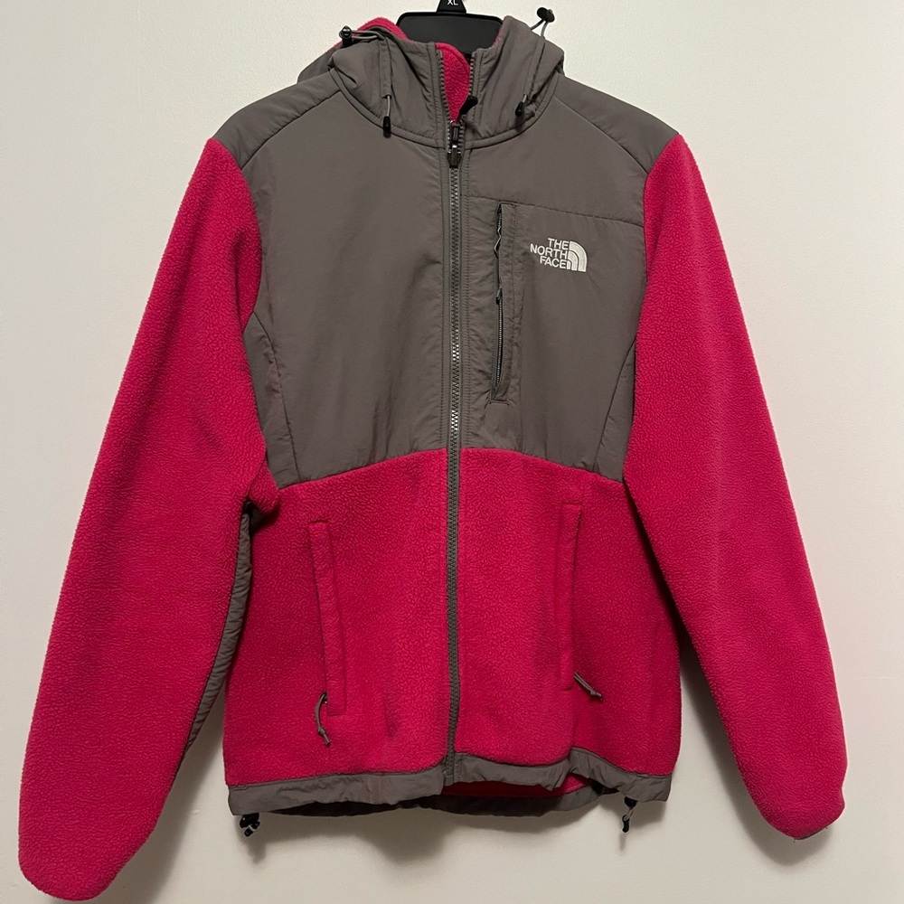 The North Face Pink/Gray Fleece Hooded Jacket Size Small